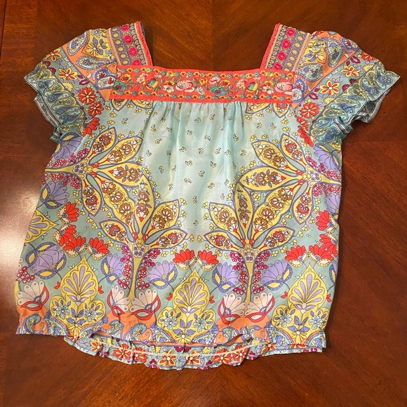 Johnny Was Multicolored Silk Floral Top - Picture 2 of 6